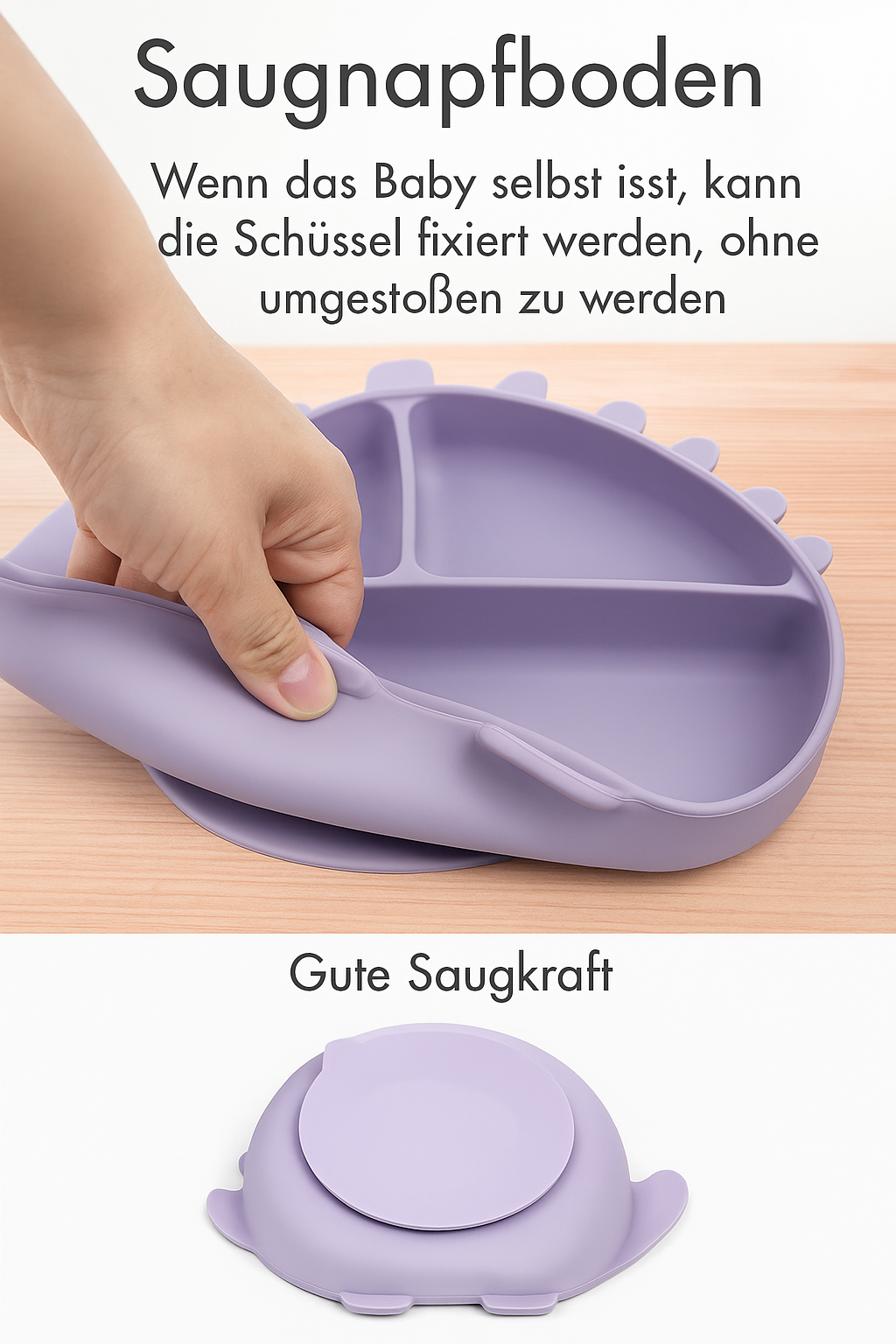 DINO Babygeschirr 9er Set – aus Silikon mit Saugnapf