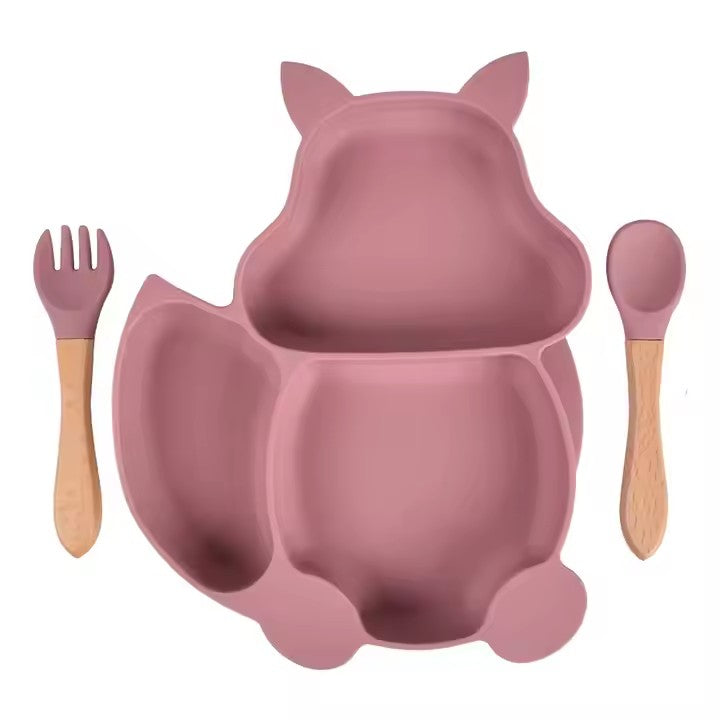 EICHHÖRNCHEN Babygeschirr 9er Set – aus Silikon mit Saugnapf
