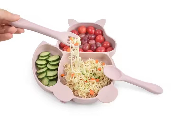 EICHHÖRNCHEN Babygeschirr 9er Set – aus Silikon mit Saugnapf