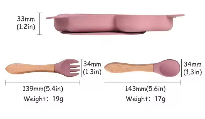 EICHHÖRNCHEN Babygeschirr 9er Set – aus Silikon mit Saugnapf