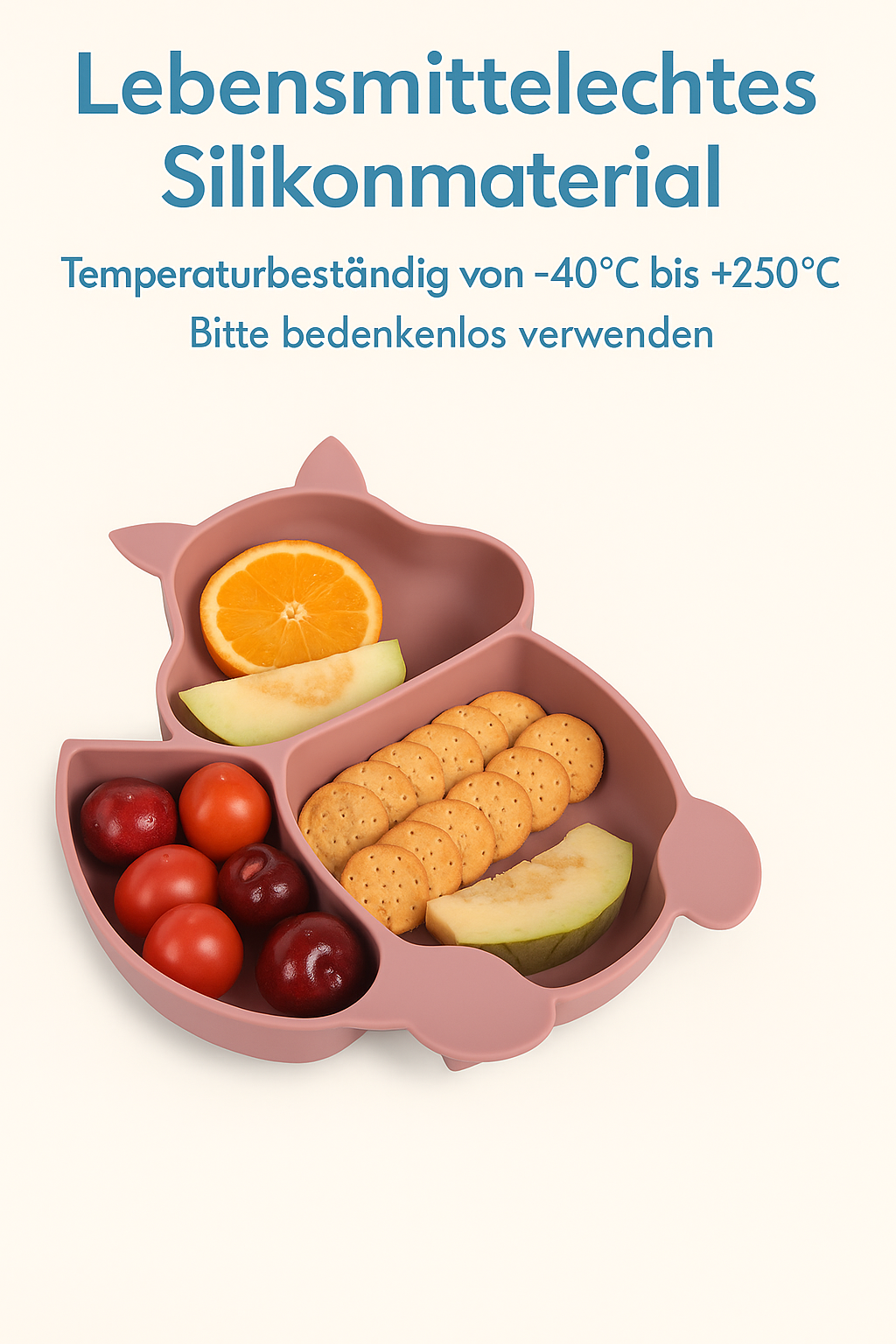 EICHHÖRNCHEN Babygeschirr 9er Set – aus Silikon mit Saugnapf