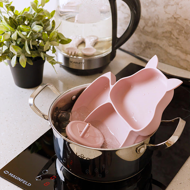 Babygeschirr 9er Set – aus Silikon mit Saugnapf