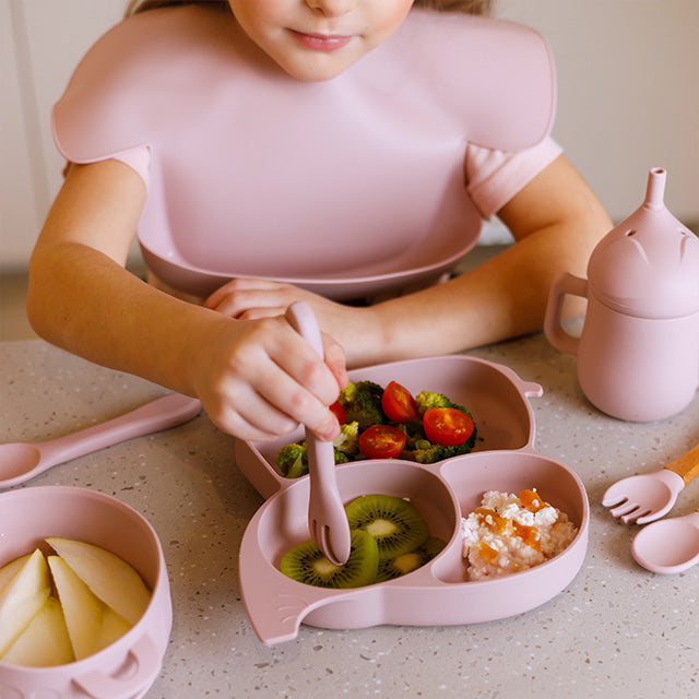 ELEFANT Babygeschirr 9er Set – aus Silikon mit Saugnapf