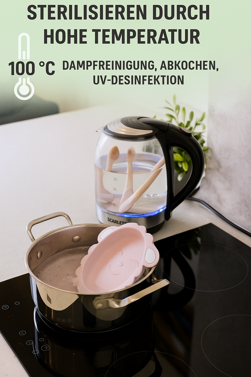 ELEFANT Babygeschirr 9er Set – aus Silikon mit Saugnapf