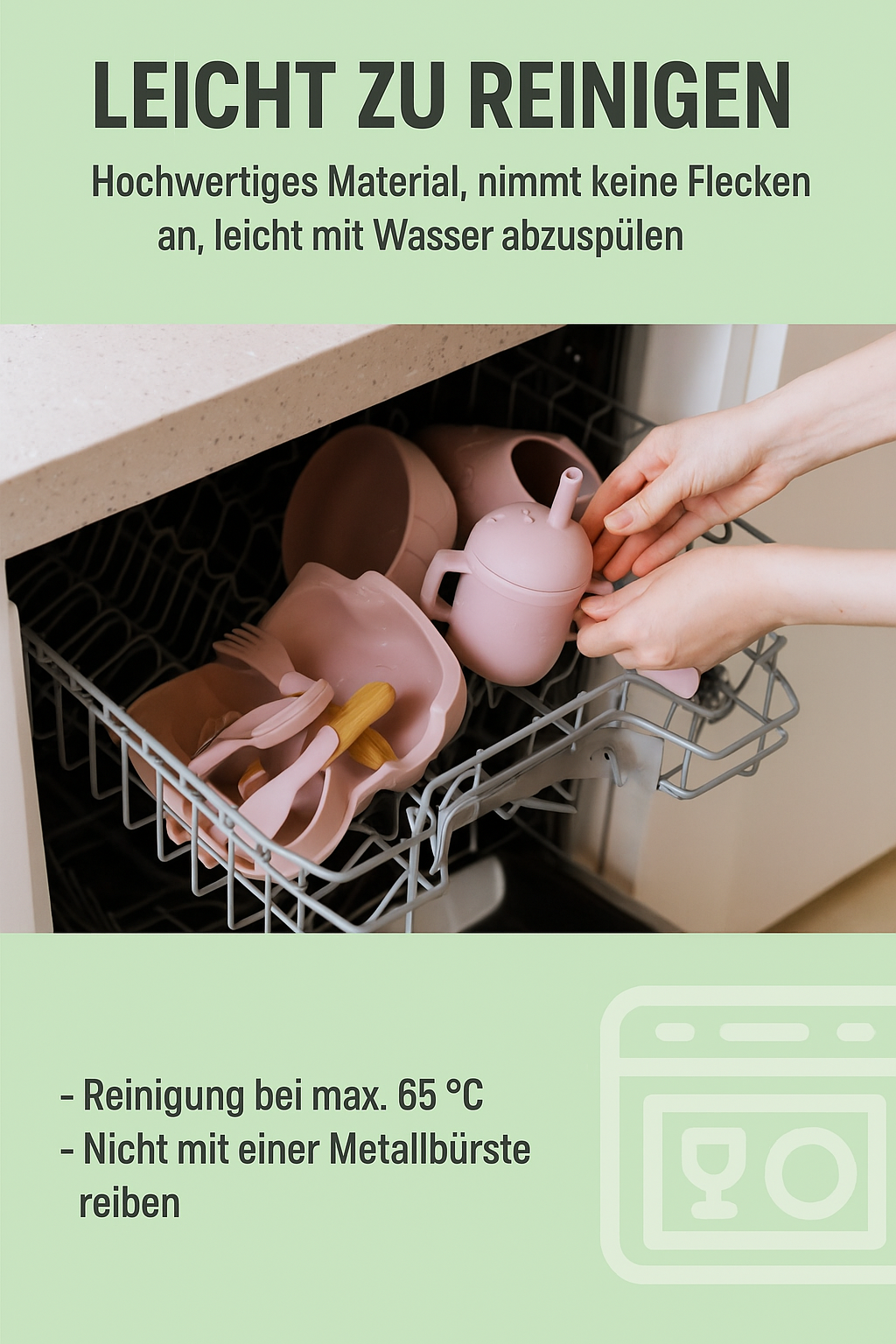 ELEFANT Babygeschirr 9er Set – aus Silikon mit Saugnapf