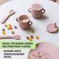 HASE Babygeschirr 9er Set – aus Silikon mit Saugnapf