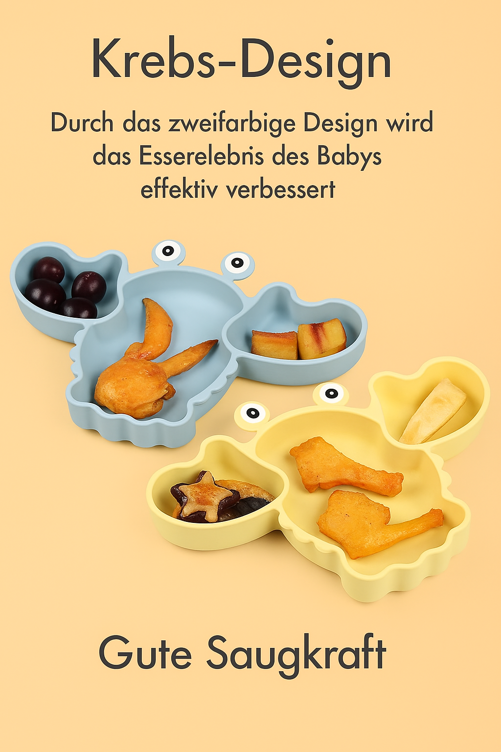 HUMMER Babygeschirr 9er Set – aus Silikon mit Saugnapf