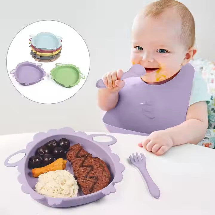 SCHAF Babygeschirr 9er Set – aus Silikon mit Saugnapf
