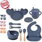 Babygeschirr 9er Set – aus Silikon mit Saugnapf