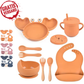 Babygeschirr 9er Set – aus Silikon mit Saugnapf