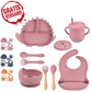 Babygeschirr 9er Set – aus Silikon mit Saugnapf