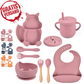 EICHHÖRNCHEN Babygeschirr 9er Set – aus Silikon mit Saugnapf
