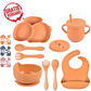 Babygeschirr 9er Set – aus Silikon mit Saugnapf