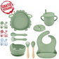 Babygeschirr 9er Set – aus Silikon mit Saugnapf