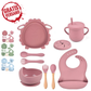 Babygeschirr 9er Set – aus Silikon mit Saugnapf
